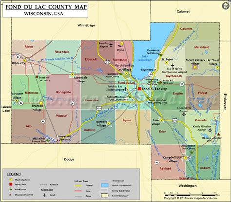 Fond du Lac County Map, Wisconsin