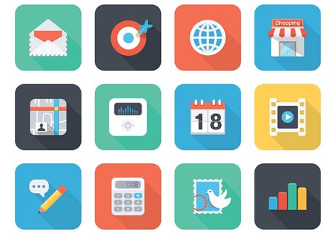 Flat App Vector Icons For Mobile And Web 82195 Vector Art at Vecteezy