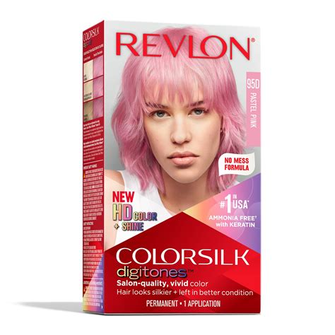 Revlon Permanent Hair Color Colorsilk Digitones with Keratin, 95D Pastel Pink (Pack of 1), 95D ...