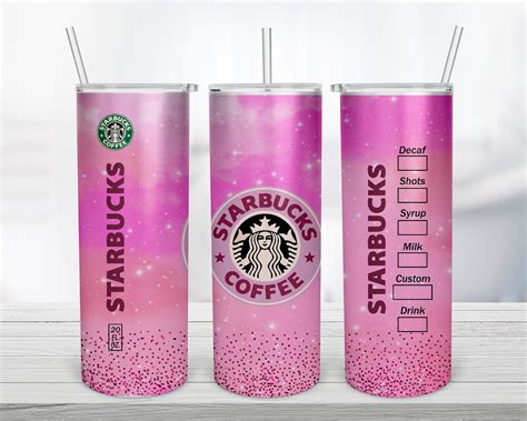 Starbucks Tumbler Sublimation Design Template Glitter 20 Oz | Etsy