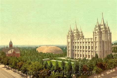 Temple Square in Salt Lake City, Utah - Vintage Photo