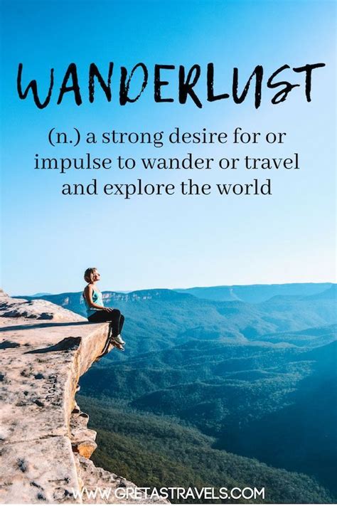 Wanderlust definition: "A strong desire of for impulse to wander or ...