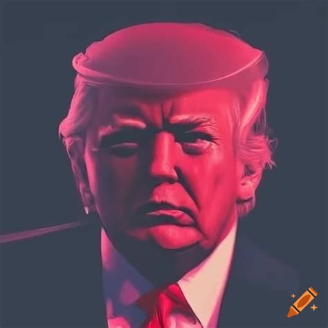 Satirical image of donald trump with red light on Craiyon