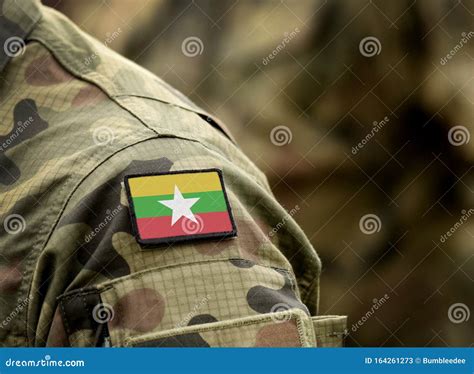 Flag of Myanmar and Also Known As Burma on Military Uniform. Army ...