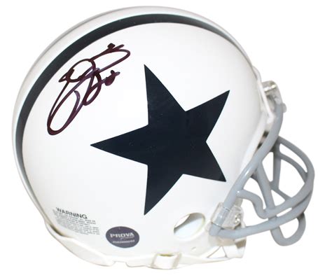 Emmitt Smith Autographed/Signed Dallas Cowboys Mini Helmet Prova 24478 ...