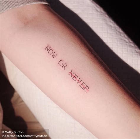 “NOW OR NEVER” | Small tattoos, Tattoo blog, Just breathe tattoo