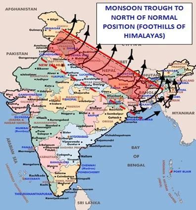 Monsoon trough - Intense Rainfall in Karnataka and Kerala | IASbaba