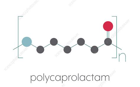 Polycaprolactam polymer chemical structure, illustration - Stock Image ...