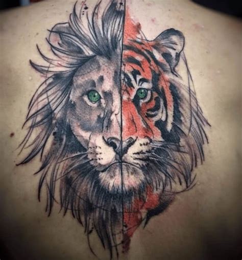 10 + Best Half Lion Half Tiger Tattoo Designs | PetPress