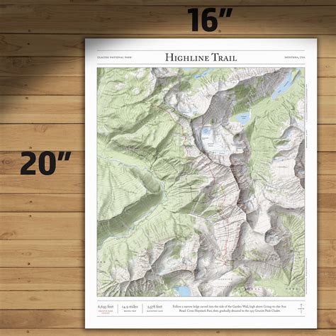 Highline Trail – Trail map prints – Paper Cairns