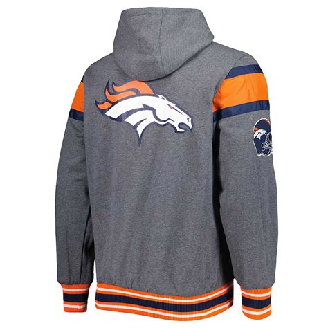 Full-Zip Fleece Extreme Denver Broncos Gray Hoodie