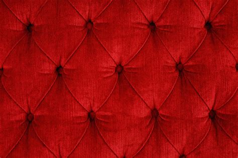 Closeup Of A Red Quilted Velvet Sofa With Red Upholstered Buttons Rautenheftung Stock Photo ...