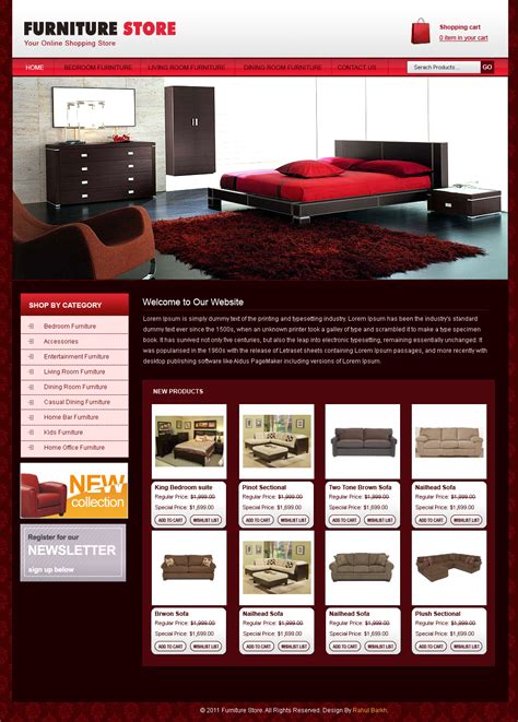 Free Amazing Website Templates: Free Furniture Website Templates