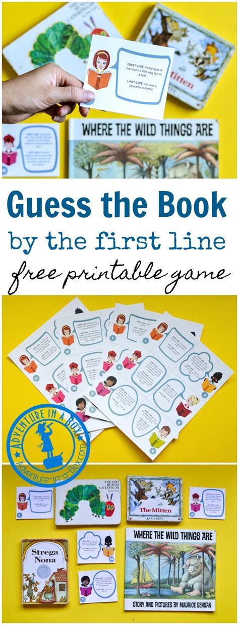 Guess the Picture Book by the First Line: Free Printable Game for Kids | Adventure in a Box