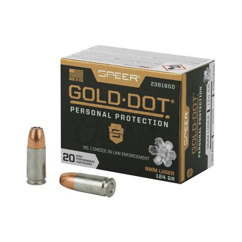 Speer Gold Dot 9mm Ammo 124 Grain HP 20 Round Box - Omaha Outdoors