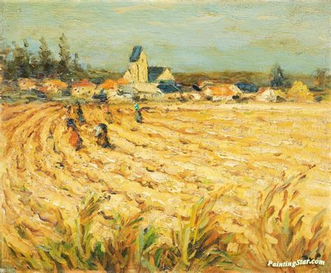 Gleaners In Wheat Field Artwork By Marcel Dyf Oil Painting & Art Prints On Canvas For Sale ...