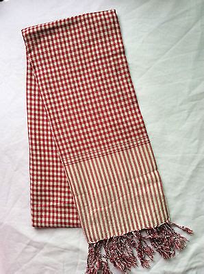 Traditional khmer krama scarf mixed red Asia Cambodia woven cotton gr1 | eBay