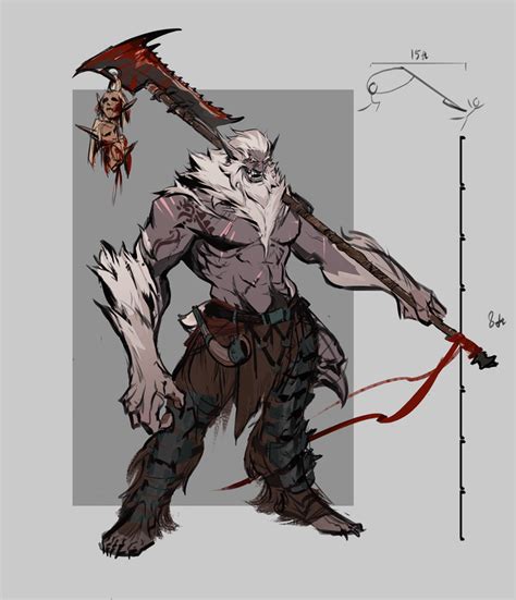 [OC][ART] Bugbear Barbarian, the elf hunter : DnD | Concept art characters, Dungeons and dragons ...