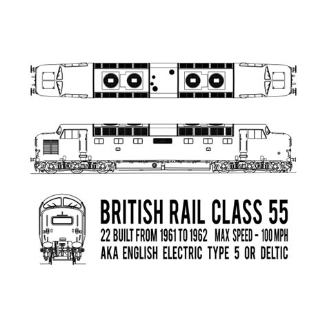 British Rail Class 55 Deltic Train Locomotive Blueprint Diagram Gift ...