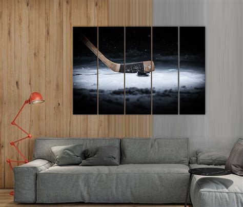 Hockey Wall Art Hockey Stick Decor Hockey Canvas Decor for | Etsy