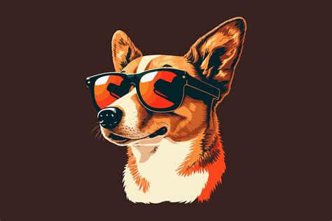 Dog Wearing Sunglasses Vector Graphic by BreakingDots · Creative Fabrica