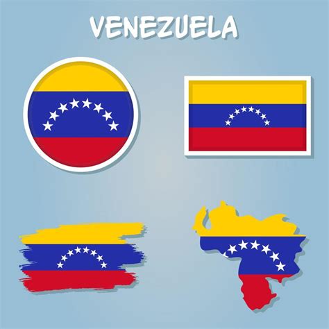 Venezuela flag and map on the blue background. 21991641 Vector Art at ...