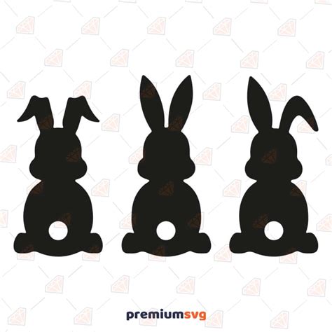 Bunny Back Silhouette Printable