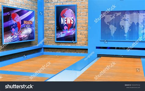 News Studio Backdrop Tv Shows On Stock Illustration 1933379132 ...