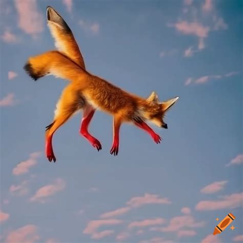 Fantasy illustration of a flying fox with two tails