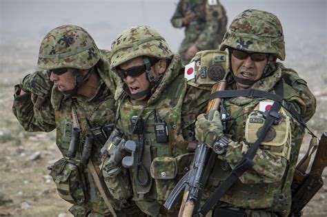 Soldiers from the Japan Ground Self Defense Force training in Khaan Quest 2015 [2884 x 1920] : r ...