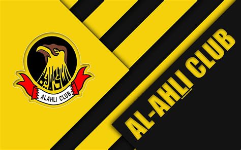 Al-Ahli Club logo, material design, yellow black abstraction, Bahrain ...