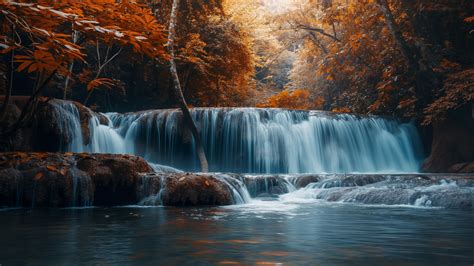 Wallpaper Waterfall, 5k, 4k wallpaper, Thailand, travel, tourism, River, autumn, Nature #7043