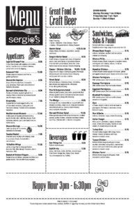 Sergio’s Italian Menu – Dec 2022|Sergio's Pizza & Craft Beer