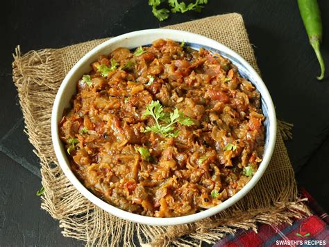 Baingan bharta (Indian eggplant bharta) - Swasthi's Recipes