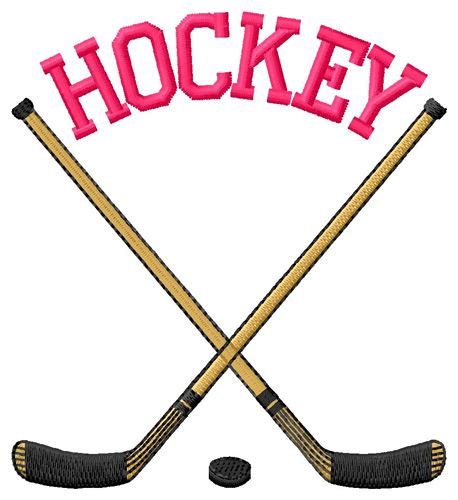 Gallery For > Hockey Sticks Crossed Logo | Hockey stick, Hockey, Machine embroidery designs