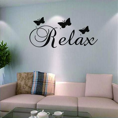 Relax Saying Vinyl Wall Sticker For Kids Room Living Room Butterfl ...