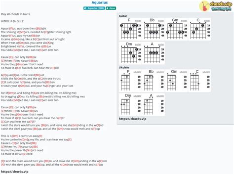 Chord: Aquarius - tab, song lyric, sheet, guitar, ukulele | chords.vip