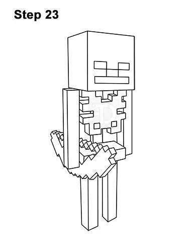 57 minecraft skeleton coloring page