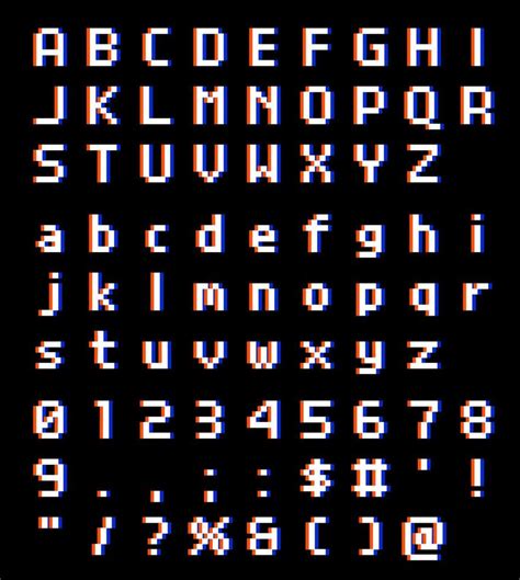 Pixel glitch video game 8 bit font effect. Set capital letters and ...