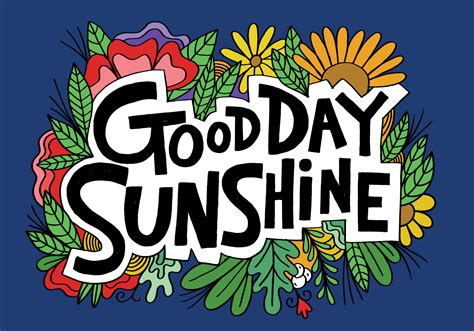 good day sunshine lettering 207642 Vector Art at Vecteezy