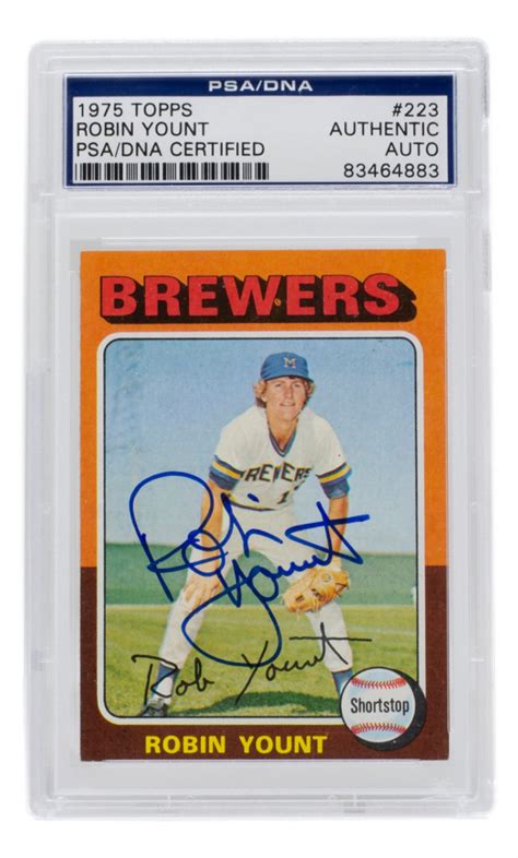 Robin Yount Signed 1975 Topps #223 RC (PSA) | Pristine Auction