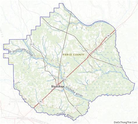 Map of Pierce County, Georgia