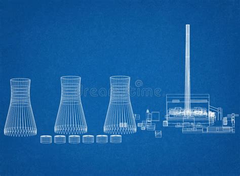 Nuclear Power Plant Architect Blueprint Stock Photo - Image of electricity, drawing: 120482730