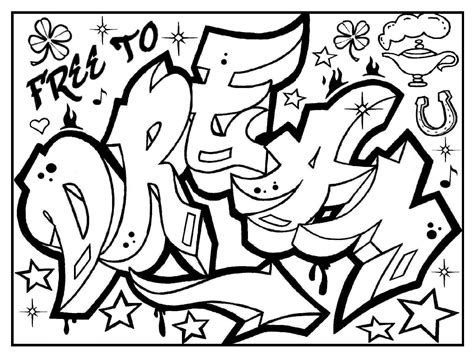 Graffiti Coloring Pages I Love You