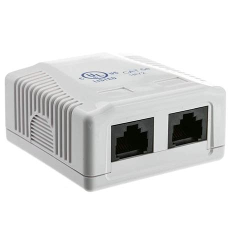 RJ45 2 Port Wall Mount Biscuit Network Ethernet UTP LAN Jack - White ...