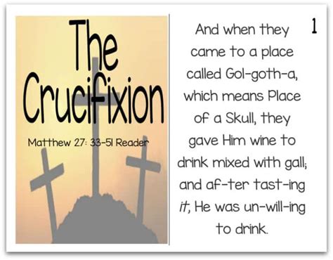 Printable Resurrection Story (Part 6 of 7) The Crucifixion (Matthew 27: ...