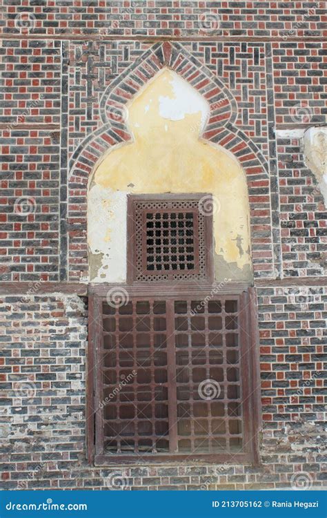 The Exterior Brick and Wooden Facade of Abassi Mosque in Rashid Stock ...