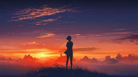 anime, Nature, Sunset, Sky, Der Wanderer über Dem Nebelmeer Wallpapers HD / Desktop and Mobile ...