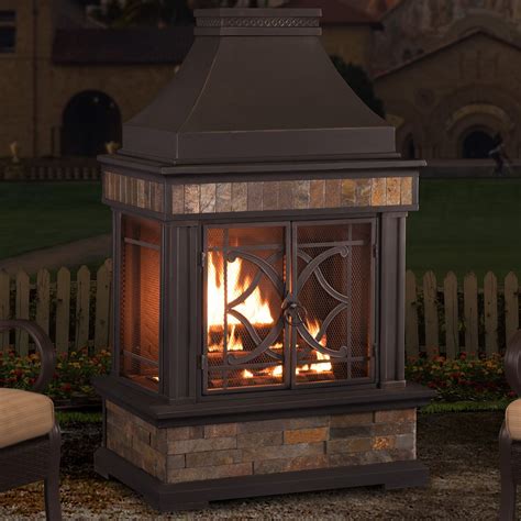 Heirloom Steel Wood Burning Outdoor Outdoor Fireplace | Wayfair