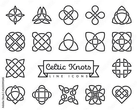 Celtic knots vector line icons set Stock Vector | Adobe Stock